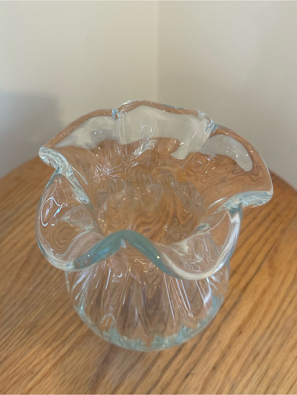 Vintage Ruffled Glass Vase - Picture 2 of 6